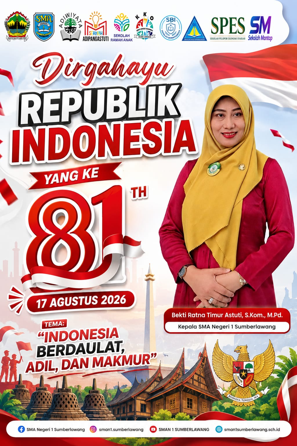 SMA Negeri 1 Sumberlawang Gelar Upacara Khidmat Peringati HUT RI ke-81 Tahun 2026